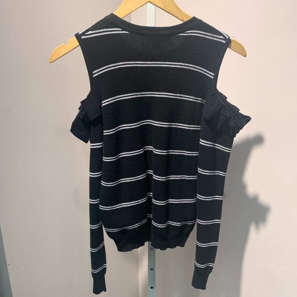 Striped Ruffle Cold Shoulder - Picture 5 of 5